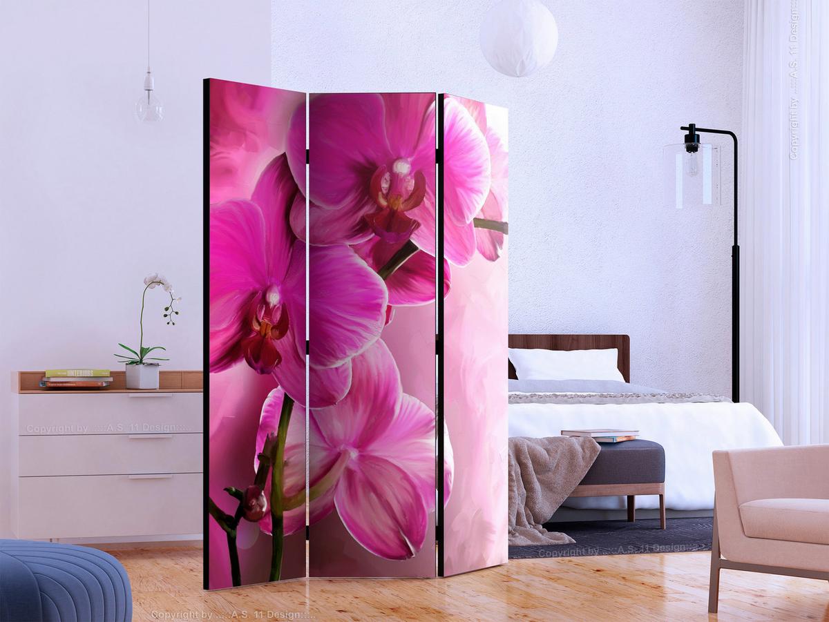 Paravent Pink B: 135 Cm - Pink, Basics, Holz/Textil (135/172/3cm) - artgeist