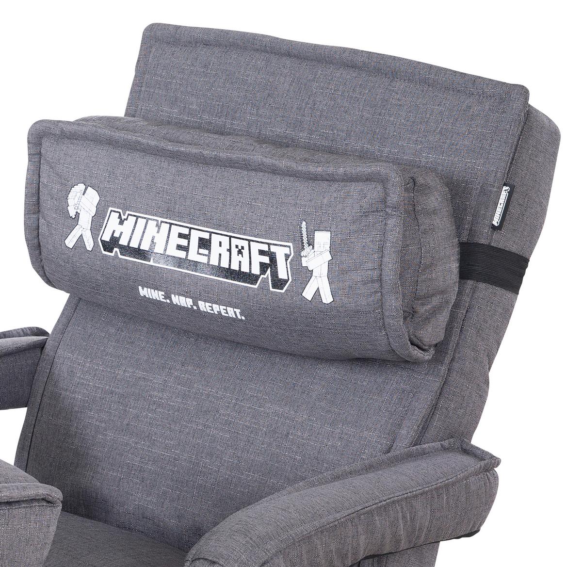 Polstersessel Mit Armlehnen Minecraft Stoffbezug Grau - Grau, MODERN, Textil/Metall (62/80/60cm) - Minecraft