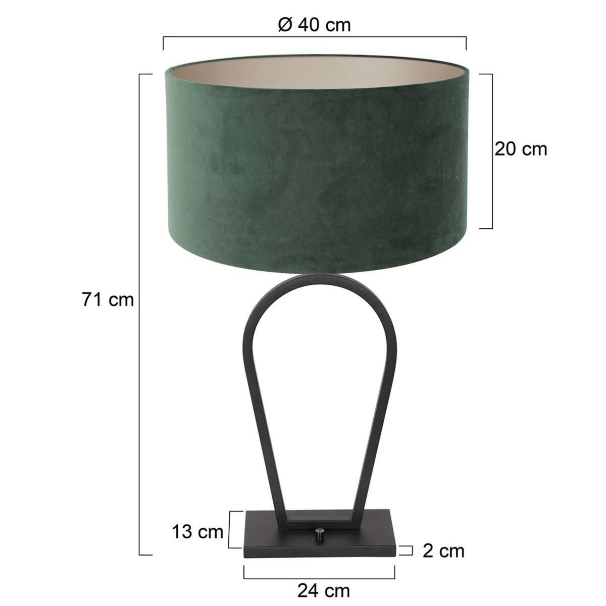 Tischleuchte Stang - Schwarz/Weiß, Trend, Textil/Metall (40/71/24cm)