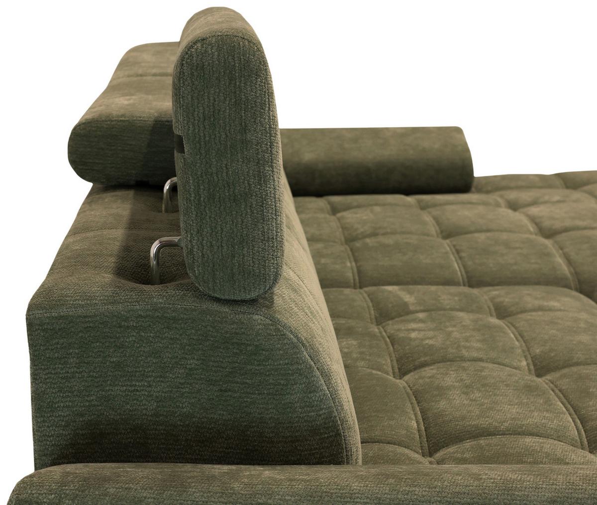 Rohová sedačka VEGAS, pravá, lesní zelená žinylka - černá/lesní zelená, Design, dřevo/textil (294/173cm)