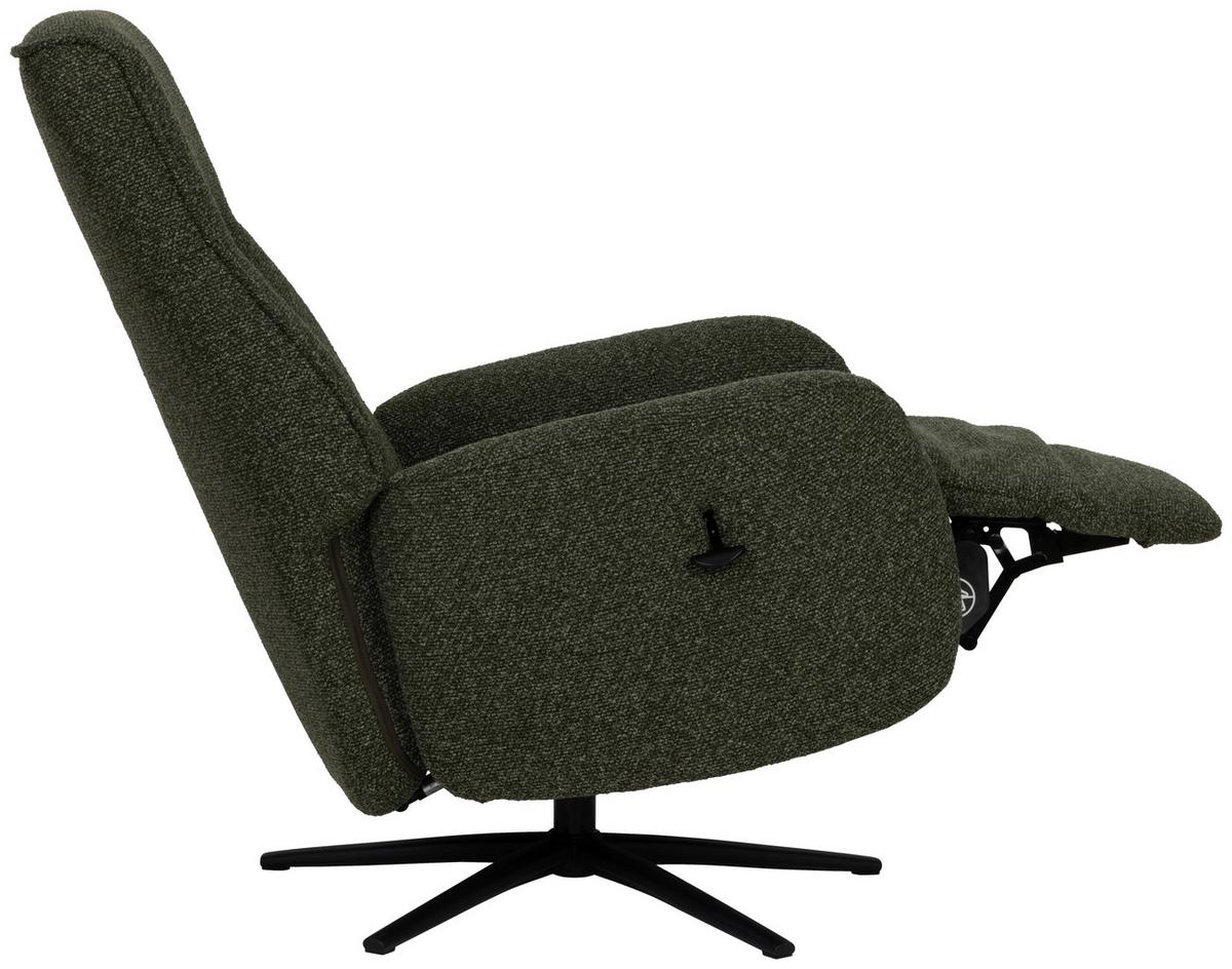 Relaxsessel Snooze Dunkelgrün B: 77 cm - Dunkelgrün/Schwarz, Design, Holz/Textil (77/112/86cm) - Livetastic