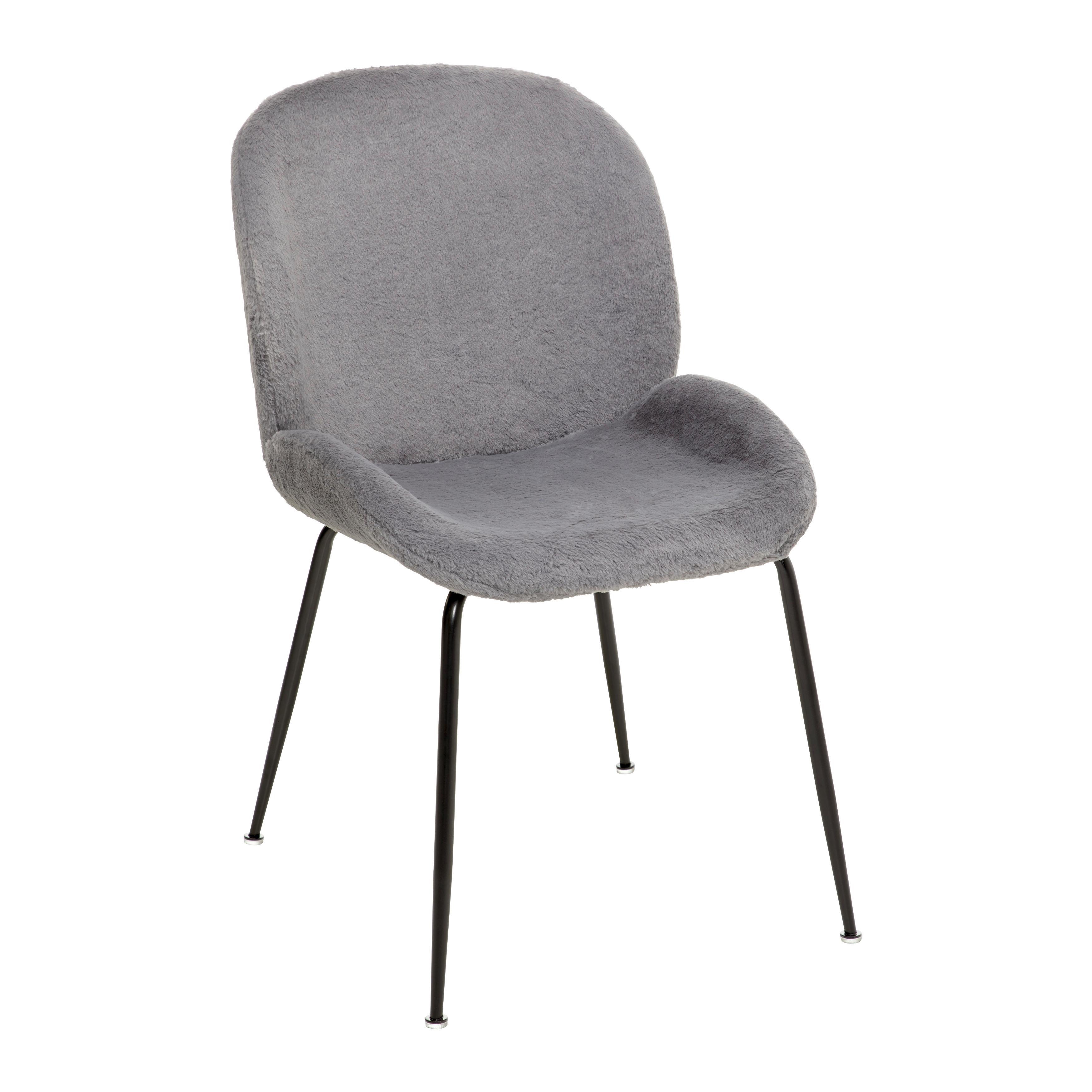 Jedálenská stolička CHIARA šedá - čierna/sivá, Modern, kov/drevo (49/82/63cm) - Bessagi Home