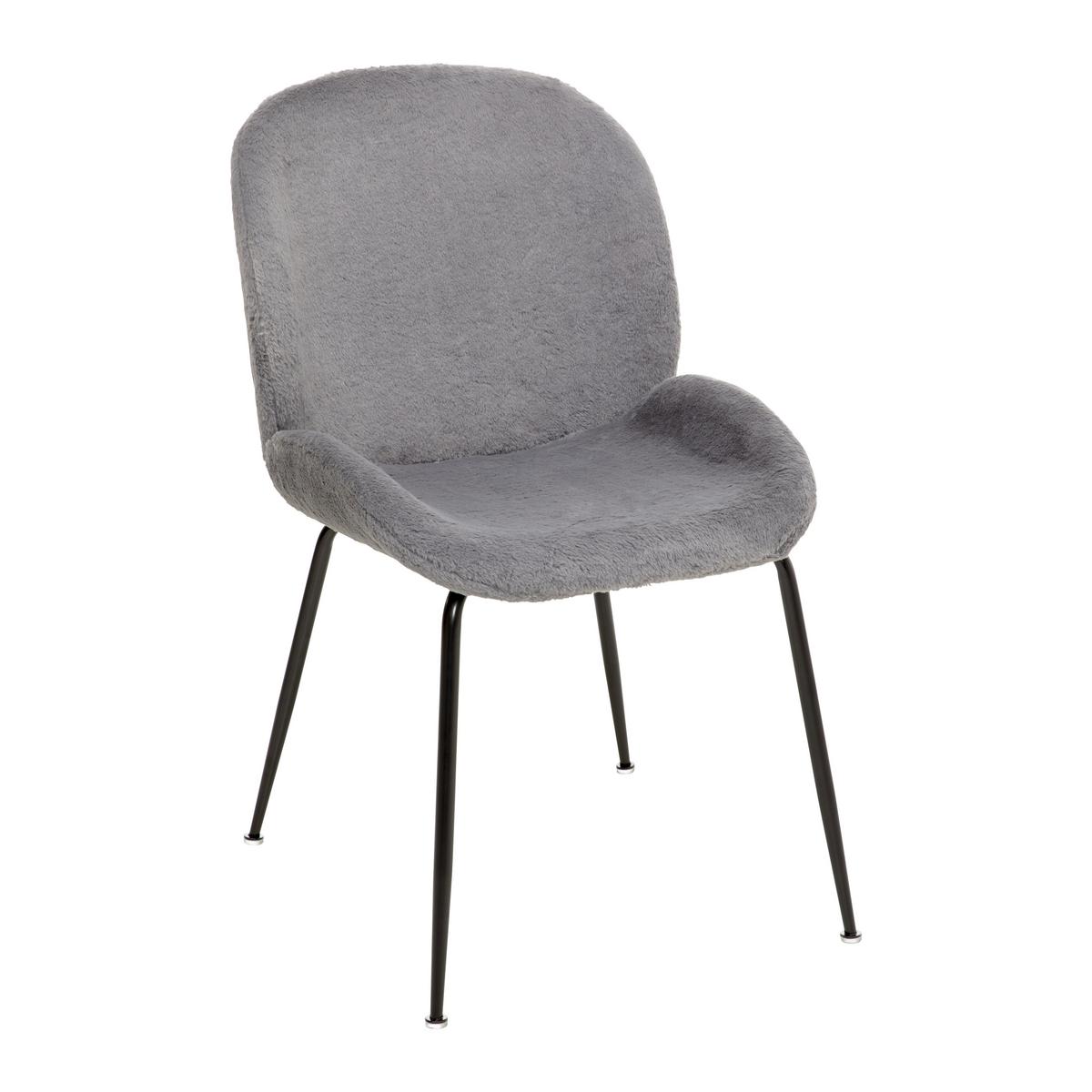 Jídelní židle CHIARA šedá - šedá/černá, Moderní, kov/dřevo (49/82/63cm) - Bessagi Home