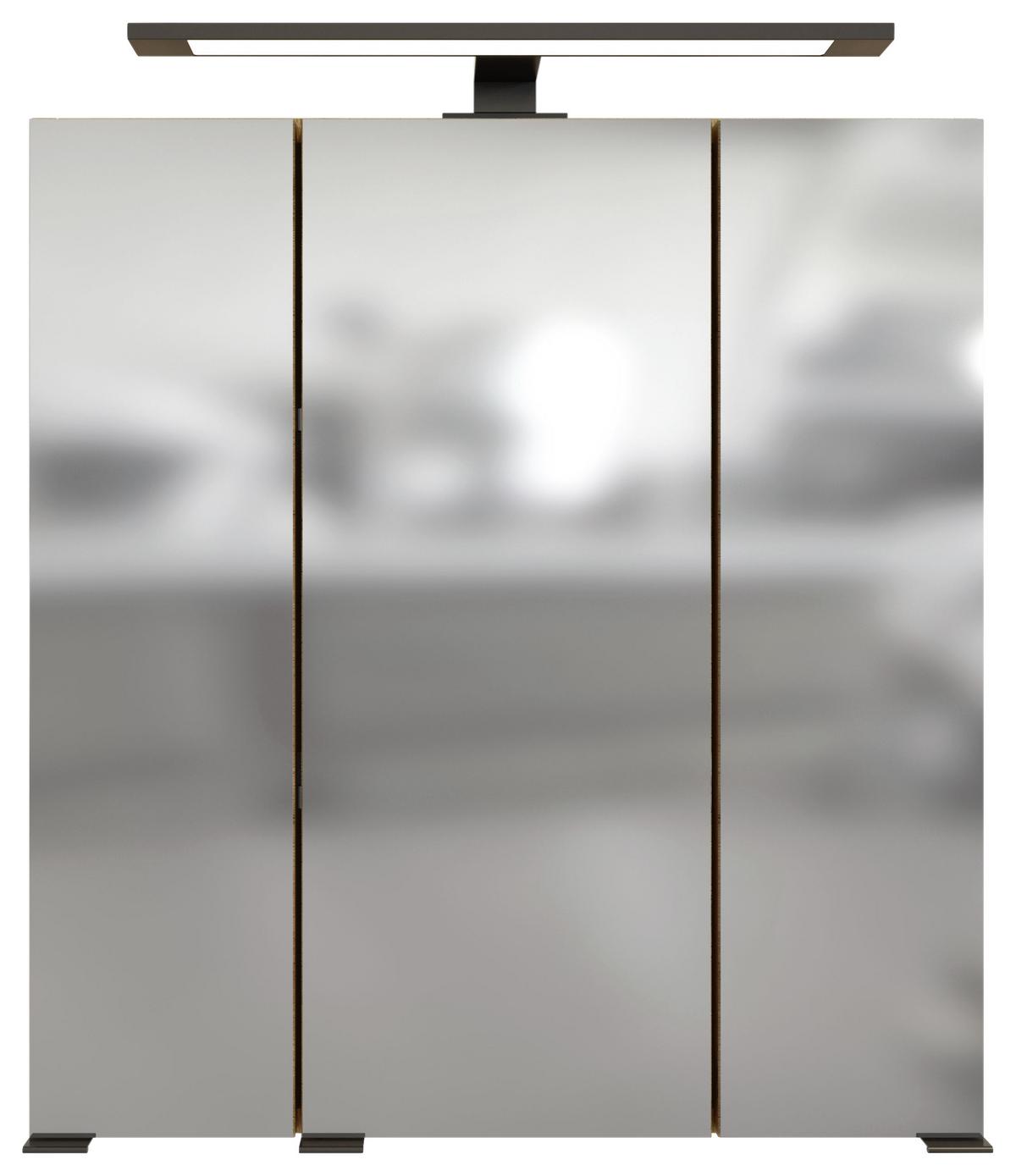 Badmöbel-Set Manchester B: 90 cm Eiche Wotan Dekor - Eichefarben, MODERN, Holzwerkstoff (90cm) - Held