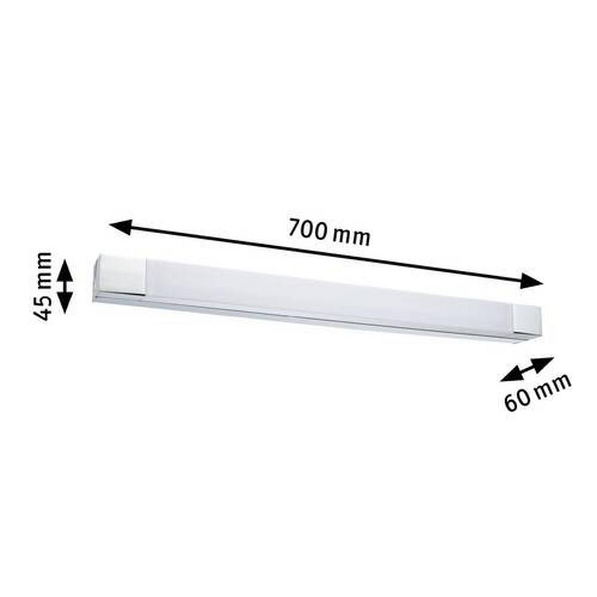 LED-Wandleuchte 1-Flammig Länglich Chromfarben/Weiß - Chromfarben/Weiß, Basics, Kunststoff/Metall (4,5cm) - Paulmann