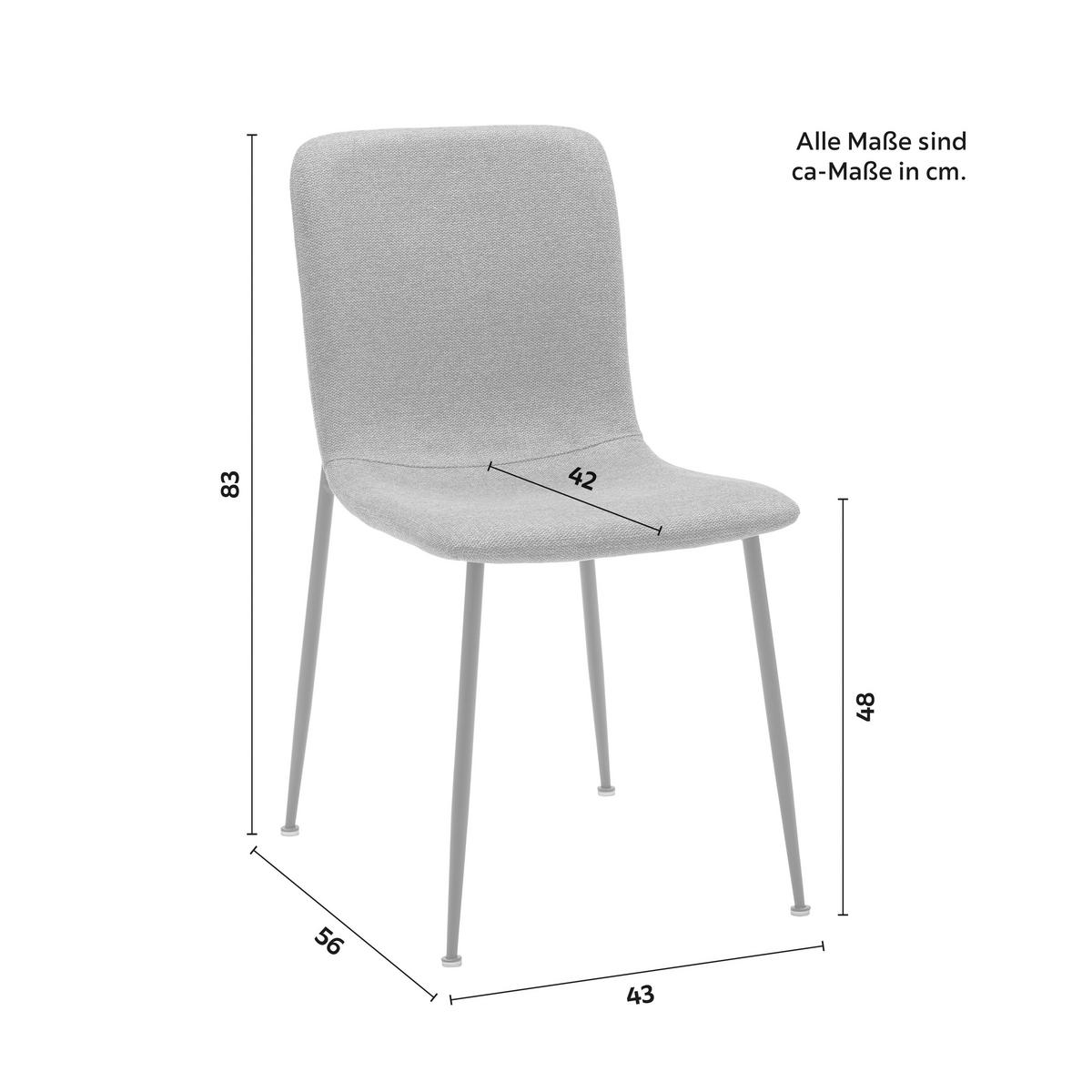 Jídelní židle NELE šedá - šedá/černá, Moderní, kov/dřevo (43/83/56cm) - P & B