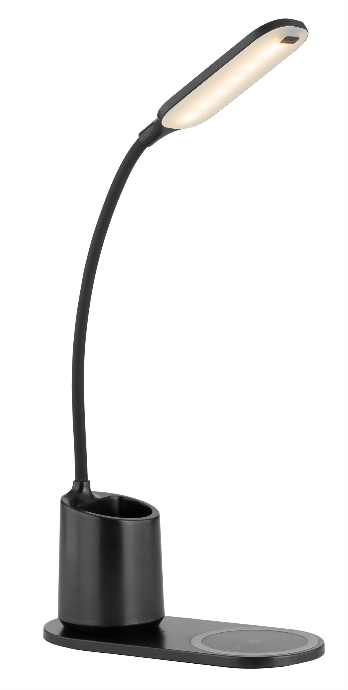 LED-Schreibtischleuchte 58429b - Opal/Schwarz, Design, Kunststoff (34/8,5/45cm) - Globo