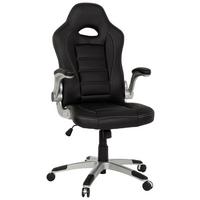 Gamingstuhl Game Sport Schwarz - Silberfarben/Schwarz, MODERN, Kunststoff/Textil (64/118/57cm) - MID.YOU