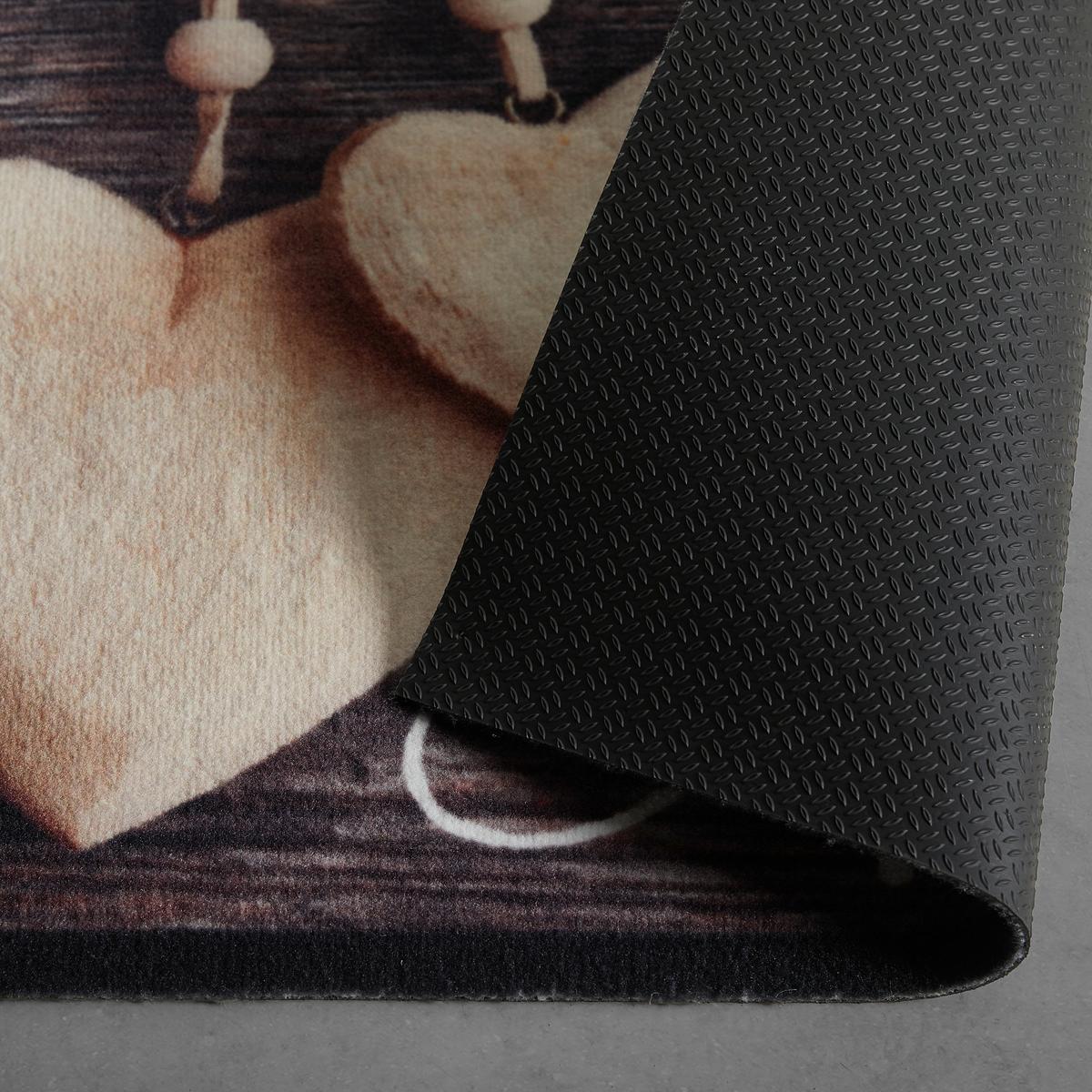 DVEŘNÍ ROHOŽKA Home Love Wood, 50/70cm - hnědá/béžová, Basics, plast (50/70cm) - Modern Living