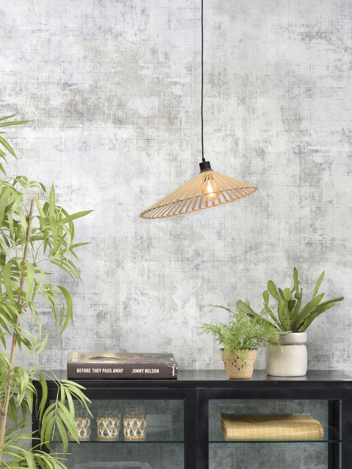 Hängeleuchte Bromo/H50/N - Naturfarben, Trend, Holz (50/12cm) - Good & Mojo