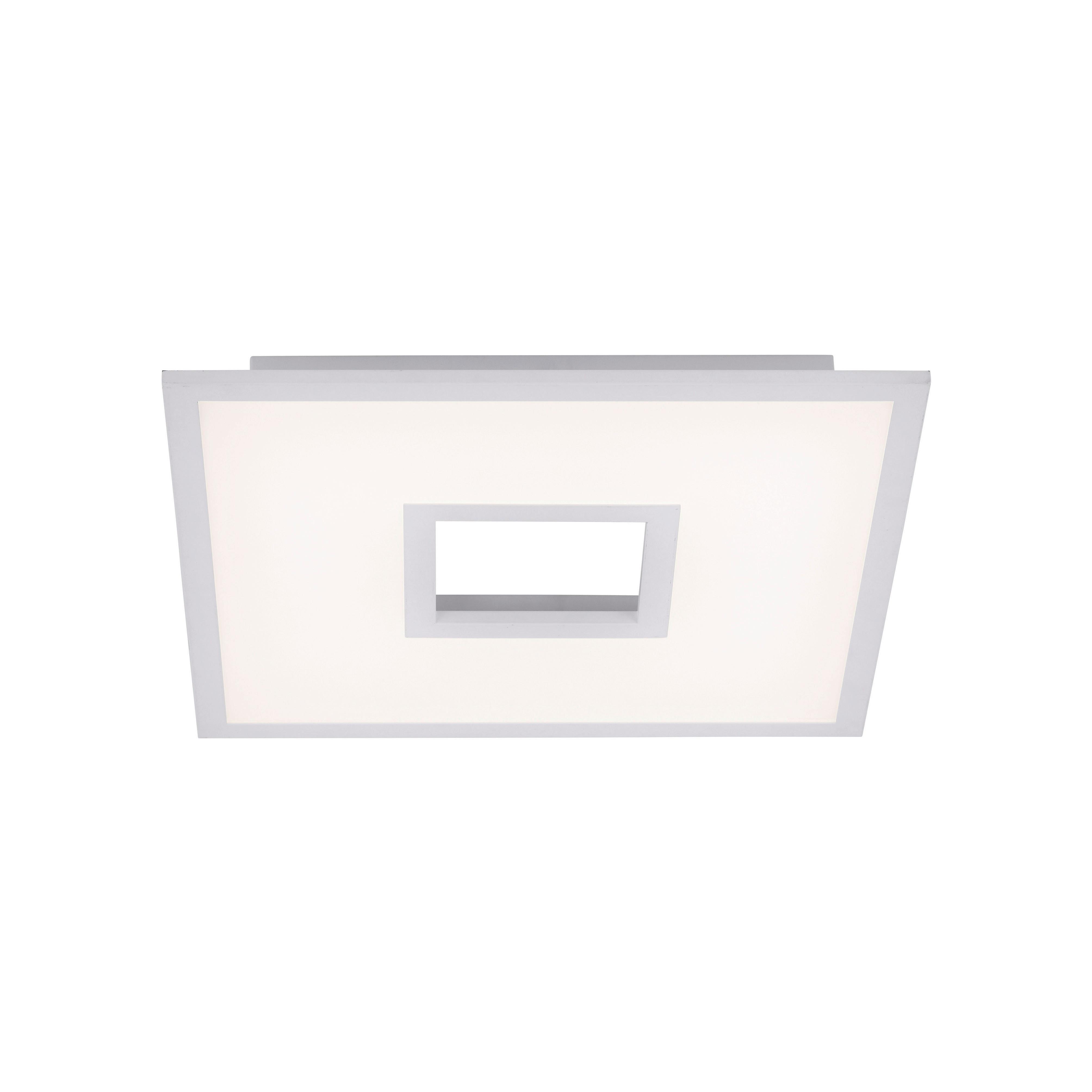 LED-Deckenleuchte Recess L: 45 cm dimmbar mit Fernbedienung - Weiß, Design, Metall (45/45/5cm)