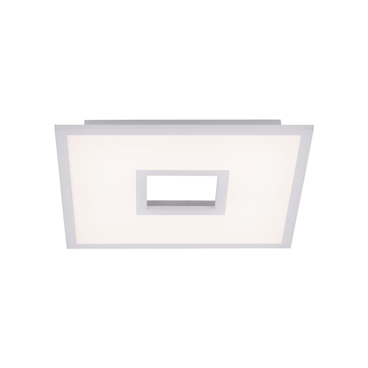 LED-Deckenleuchte Recess L: 45 cm dimmbar mit Fernbedienung - Weiß, Design, Metall (45/45/5cm)