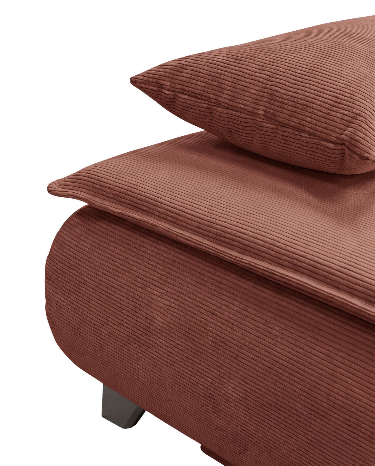 Boxspringová pohovka MONA LUX, červenohnědý manšestr - červenohnědá, Moderní, textil (208/100/106cm) - Mömax