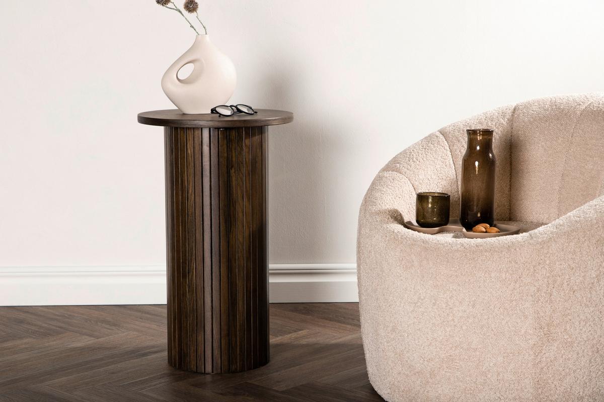 Beistelltisch Bianca - Mokka, Design, Holzwerkstoff (40/40/65cm) - Livetastic