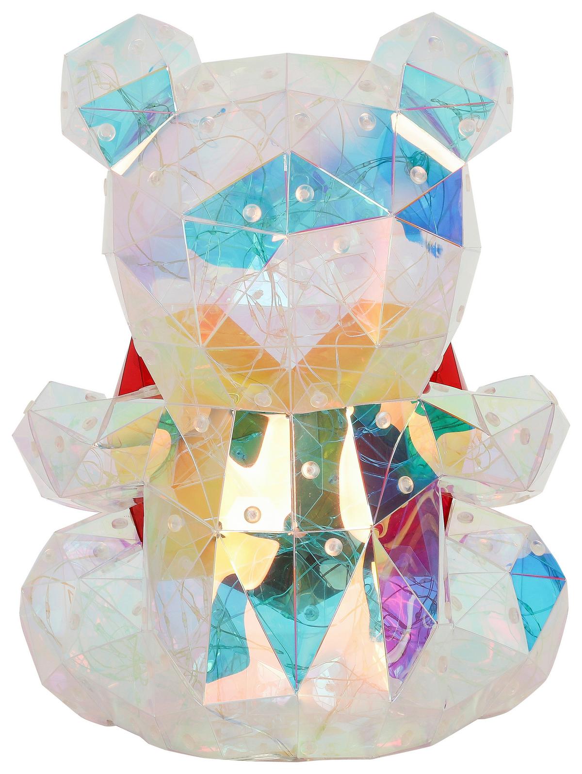 LED-Dekoleuchte Teddy Multicolor - Transparent/Rot, MODERN, Kunststoff (23/19/30cm) - BUNINO