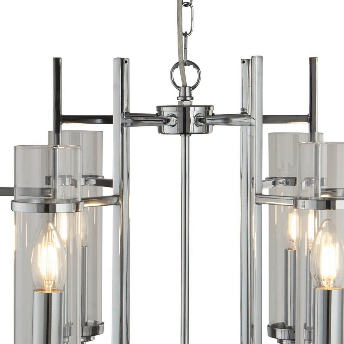 Hängeleuchte 3096-6cc - Chromfarben, Design, Glas/Metall (60/60/42cm)