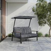 POHOVKA NA TERASU SERDAL - čierna/svetlosivá, Modern, kov/textil (138/147/97cm) - Mömax