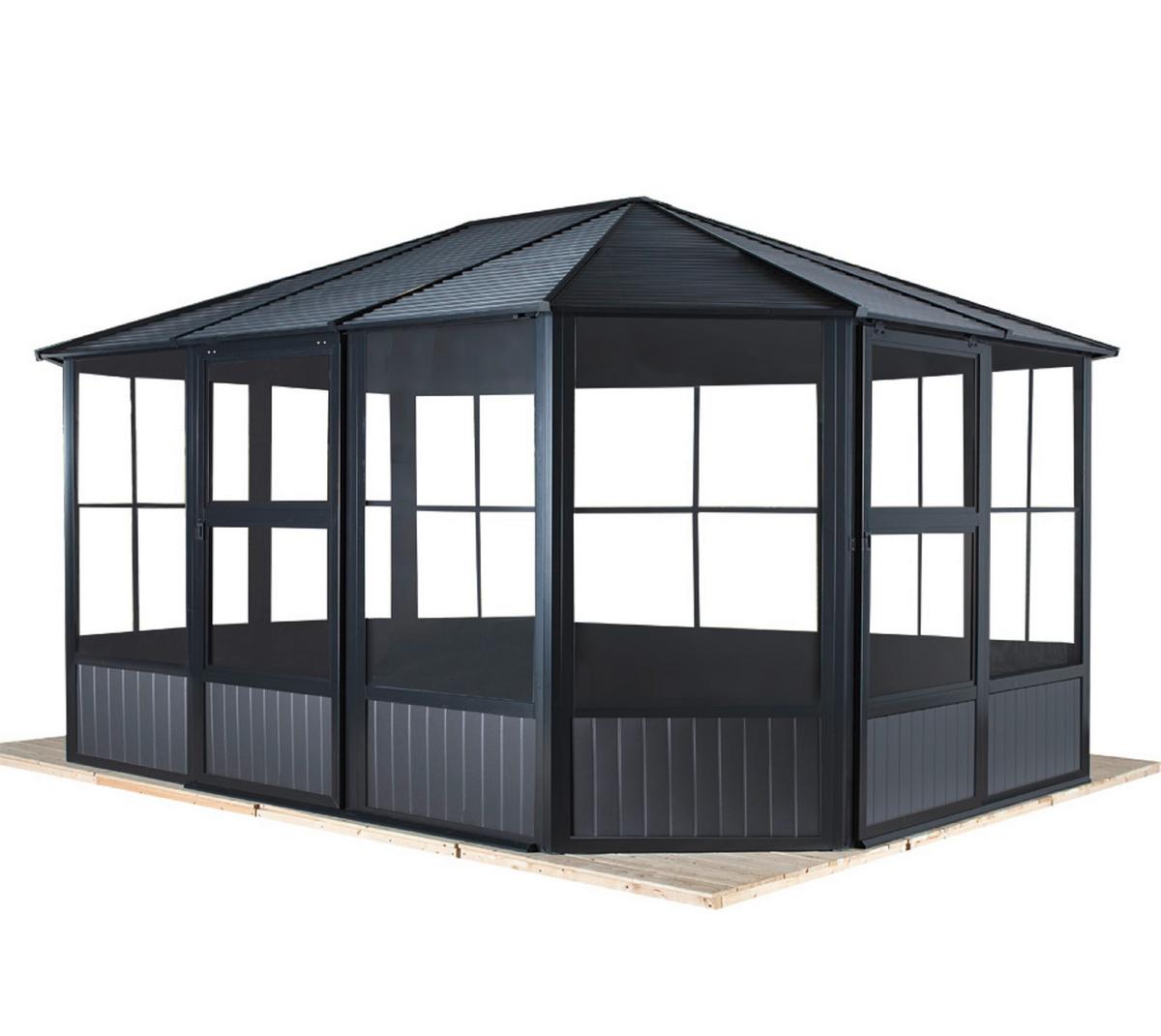 Pavillon Charleston 12x12 384x384 Wetterfest - Anthrazit, Basics, Metall (384/281/384cm)