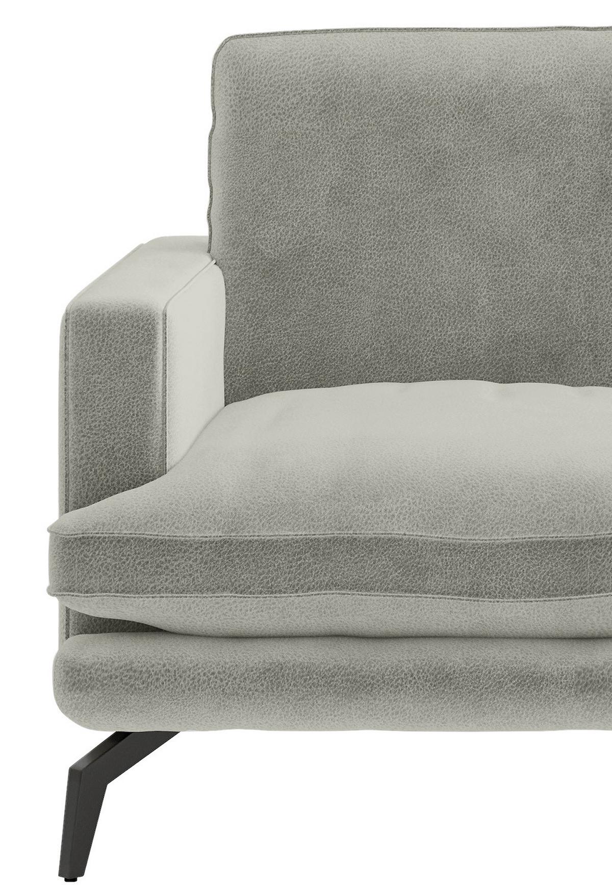 Sitzgarnitur Bali - Hellgrau/Schwarz, Design, Textil (250/202cm) - Livetastic