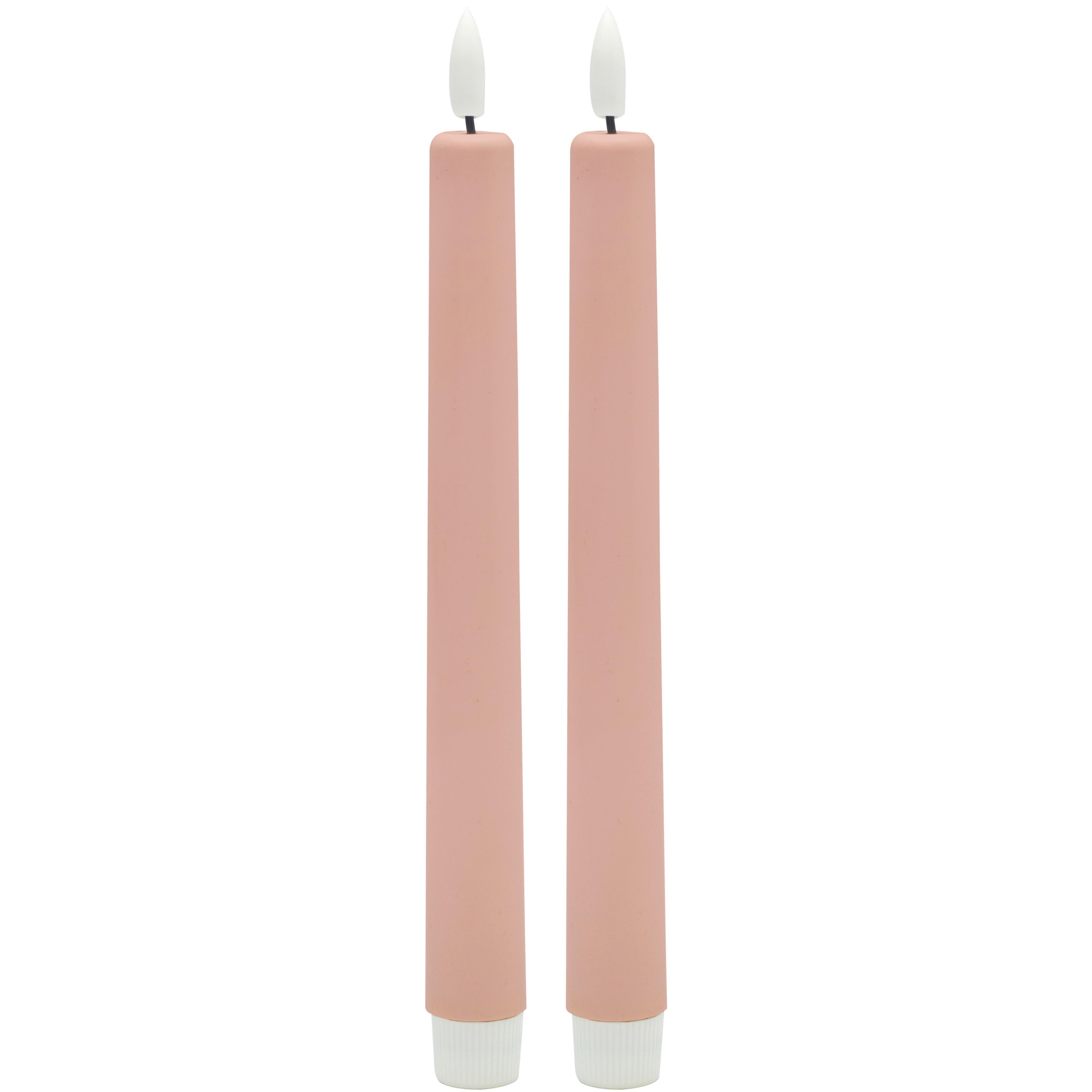 Dlhá sviečka RINA - ružová, plast/prírodné materiály (2,2/22cm) - Mömax