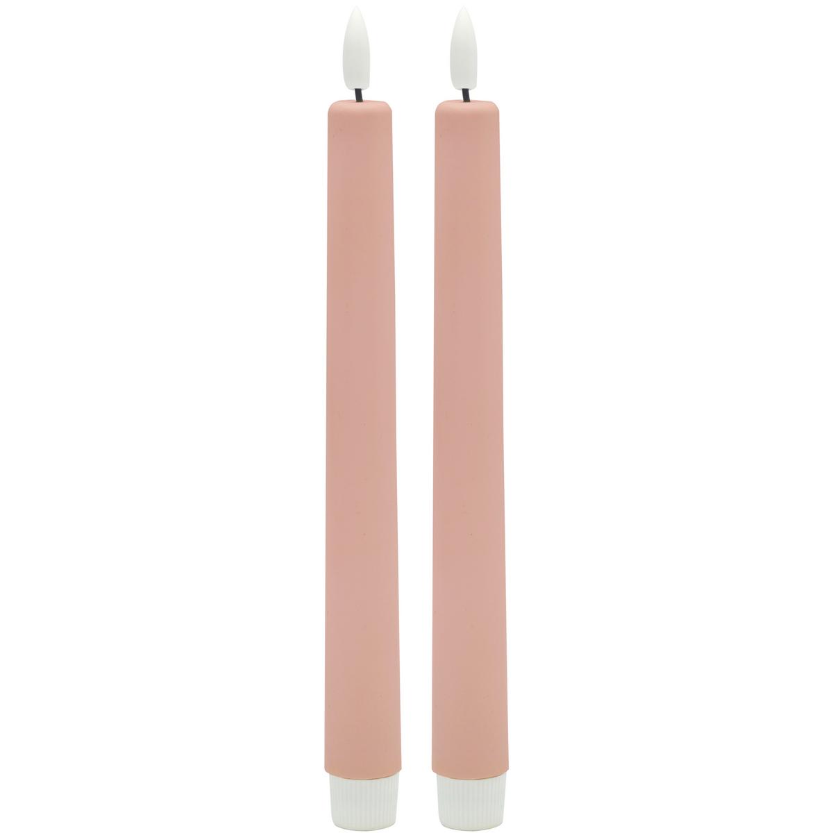 Dlhá sviečka RINA - ružová, plast/prírodné materiály (2,2/22cm) - Mömax