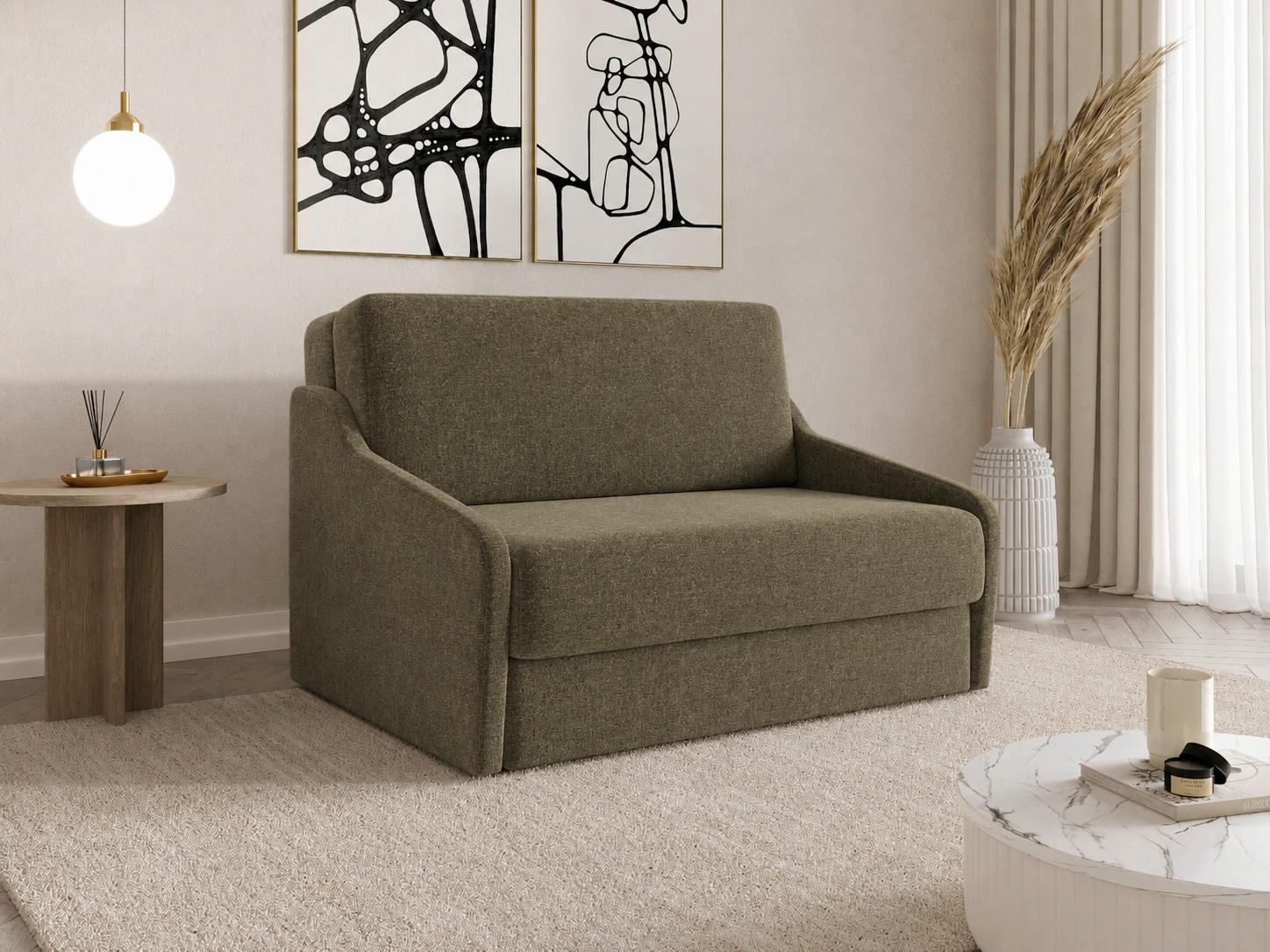 Schlafsofa Fly Dunkelgrün, B: 136 cm - Dunkelgrün/Schwarz, Design, Textil (136/86/113cm) - MID.YOU