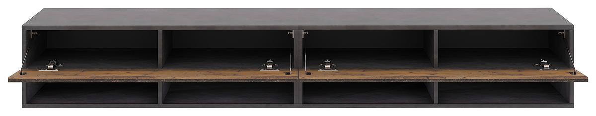 Lowboard Derby 200 - Alteiche/Dunkelgrau, Design, Holzwerkstoff (200/31,5/32,5cm) - Livetastic