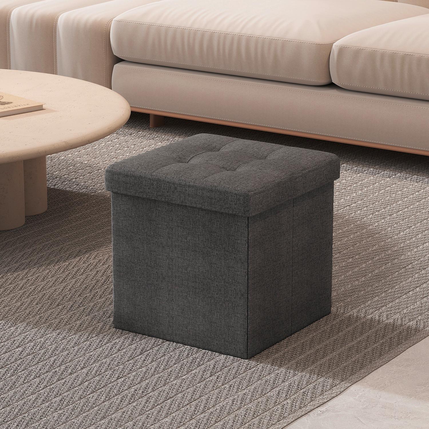 Sitzbox Dunkelgrau B: 30 cm - Dunkelgrau, Basics, Holzwerkstoff/Textil (30/30/30cm)