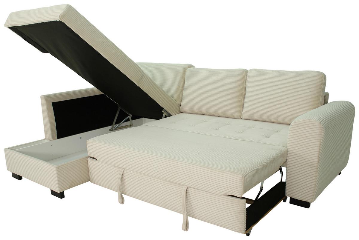 Ecksofa John Creme S: 178x239 Cm - Creme/Schwarz, Trend, Textil (178/239cm)