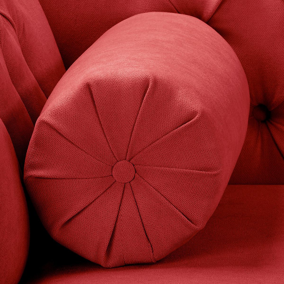 Récamiere Pako Rot B: 185cm - Rot/Braun, Design, Textil (185/93/75cm) - Livetastic