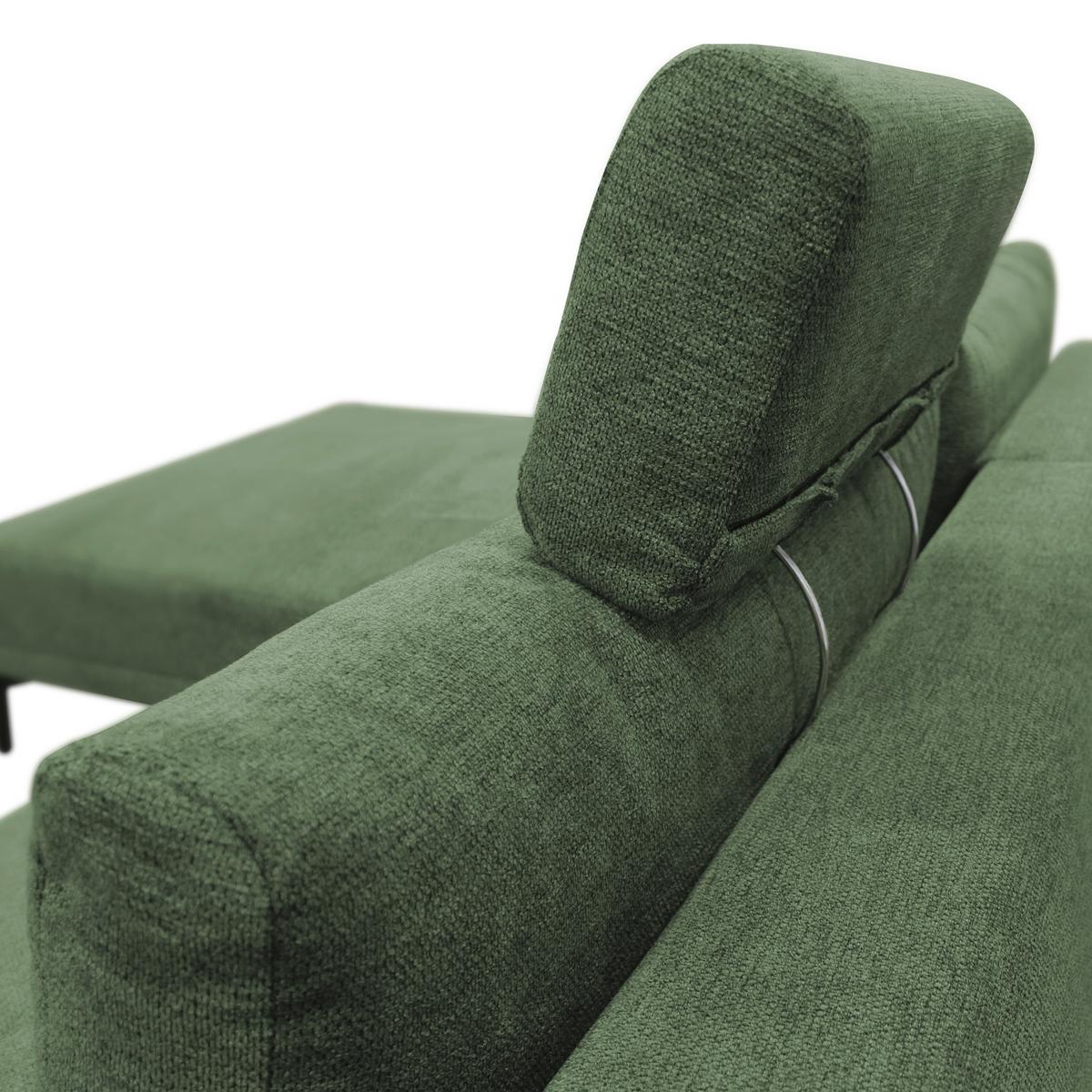 Ecksofa mit Bettkasten Lagacy 192x260 cm Webstoff Grün - Schwarz/Grün, Design, Textil (192/260cm) - MID.YOU
