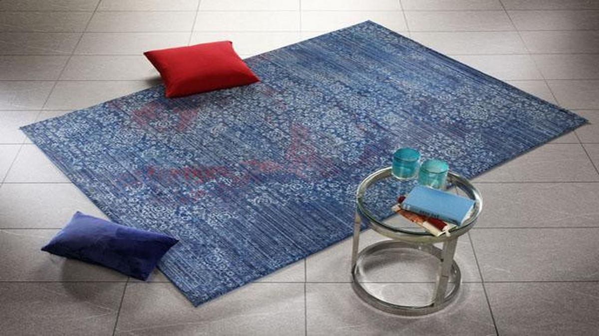 Webteppich Rainbow Leja Blau 90x160 cm - Blau, Basics, Textil (90/160cm) - Novel