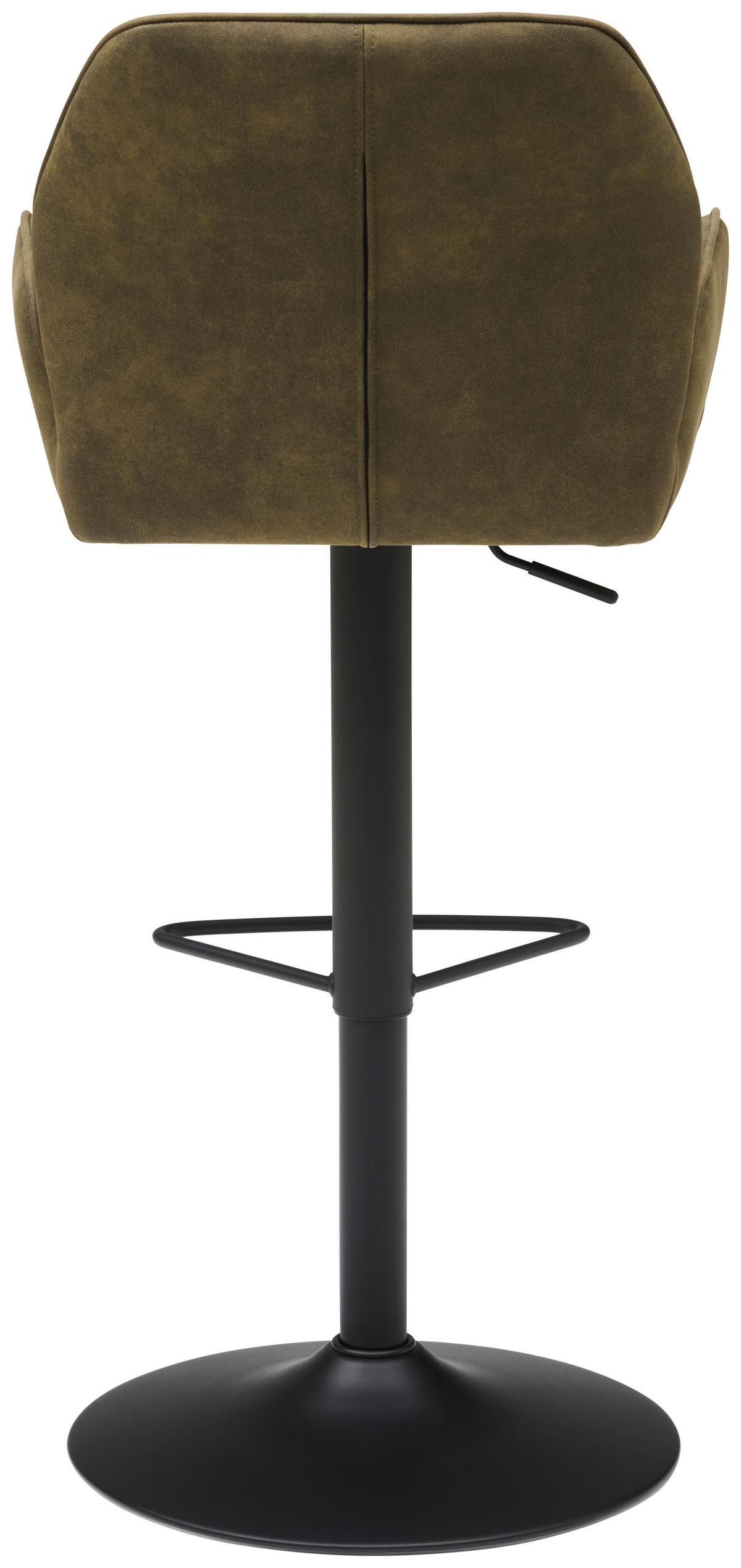 Barhocker Höhenverstellbar Mit Lehne Wanda Webstoff Grün - Schwarz/Grün, KONVENTIONELL, Textil/Metall (51/90-111/52cm) - MID.YOU
