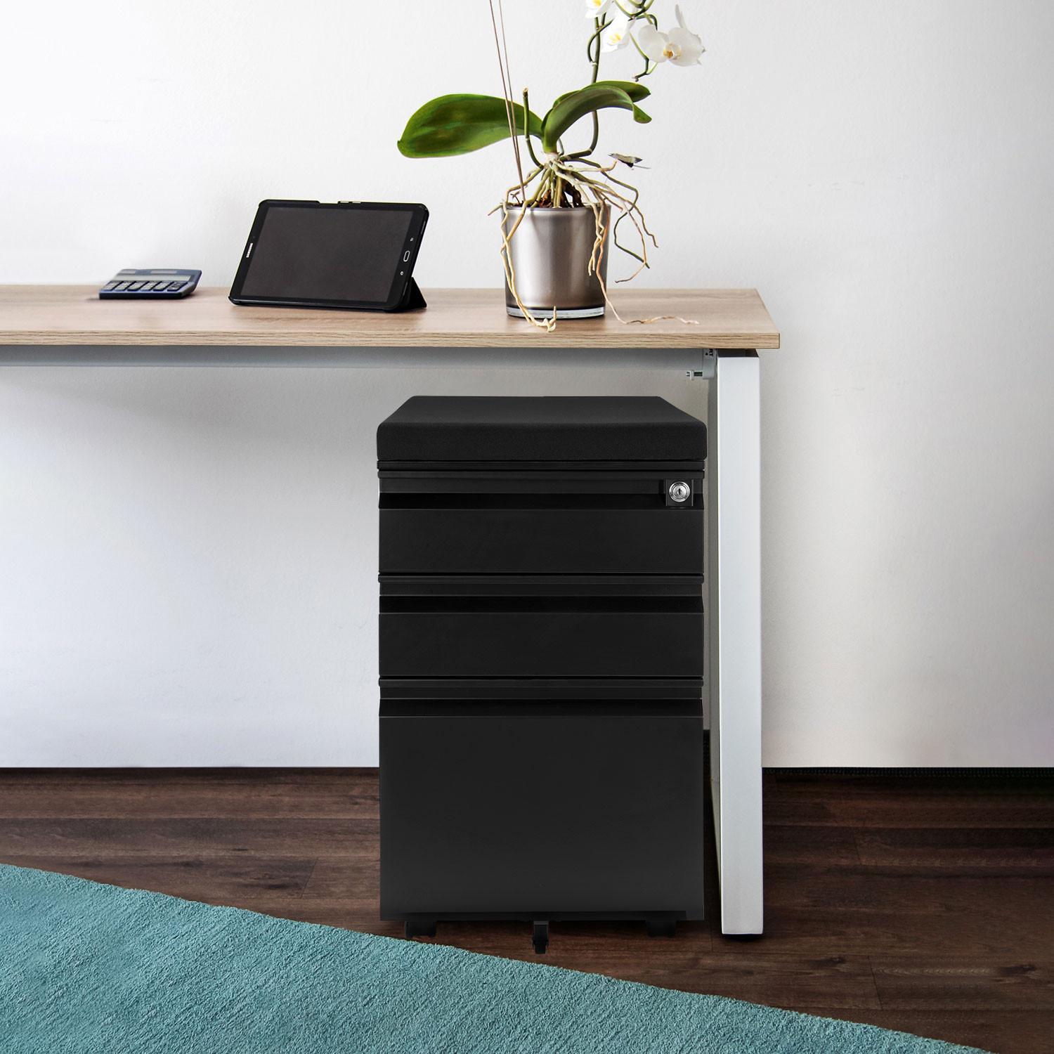 Rollcontainer Color Os Schwarz - Schwarz, MODERN, Kunststoff/Metall (39/60/50cm) - MID.YOU