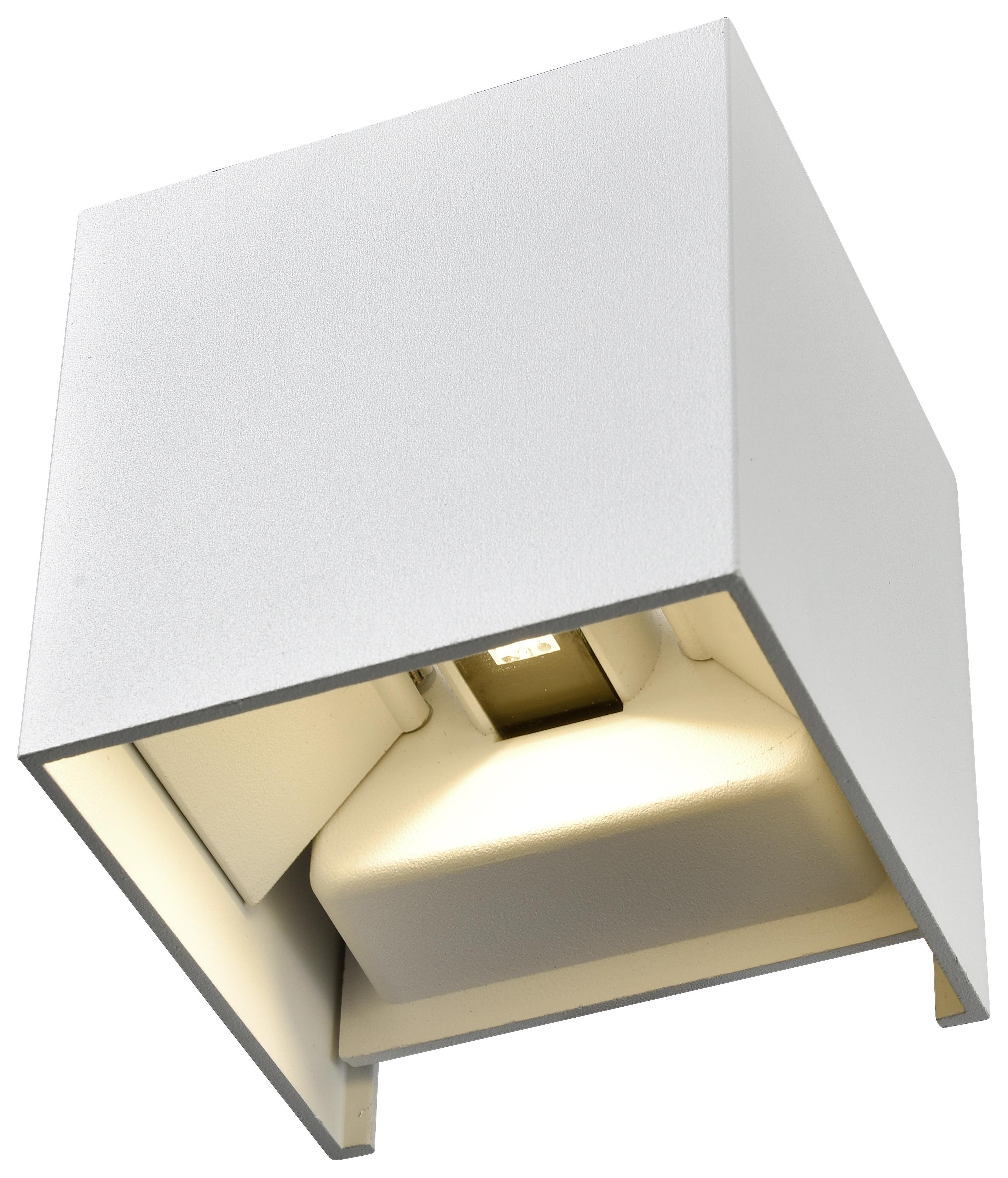 Nástěnné LED svítidlo Kubik 10/10/10cm, 7,3 Watt - bílá, Lifestyle, kov (10/10/10cm) - Mömax