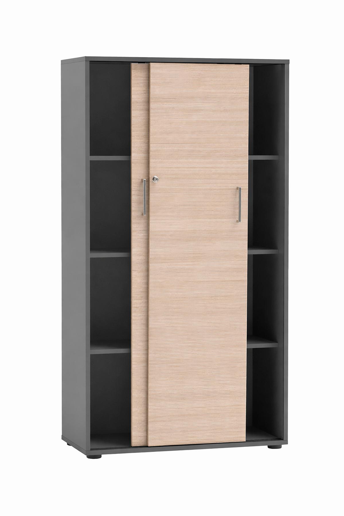 AKTENSCHRANK Metz Anthrazit/Beige B: 80,1cm - Beige/Anthrazit, MODERN, Holzwerkstoff (80,1/150/38,2cm) - MID.YOU