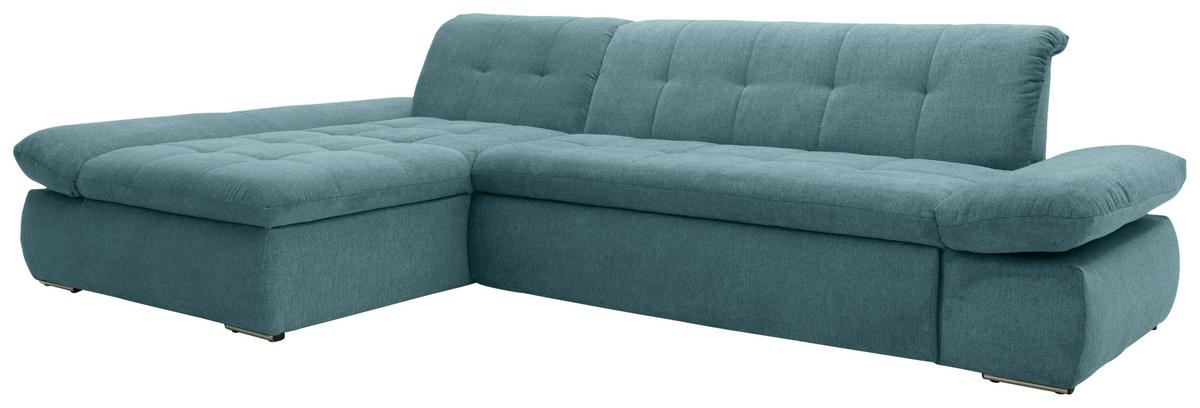 Ecksofa mit Schlaffunktion Moric Petrol Mikrofaser - Chromfarben/Petrol, KONVENTIONELL, Textil (172/300cm) - MID.YOU