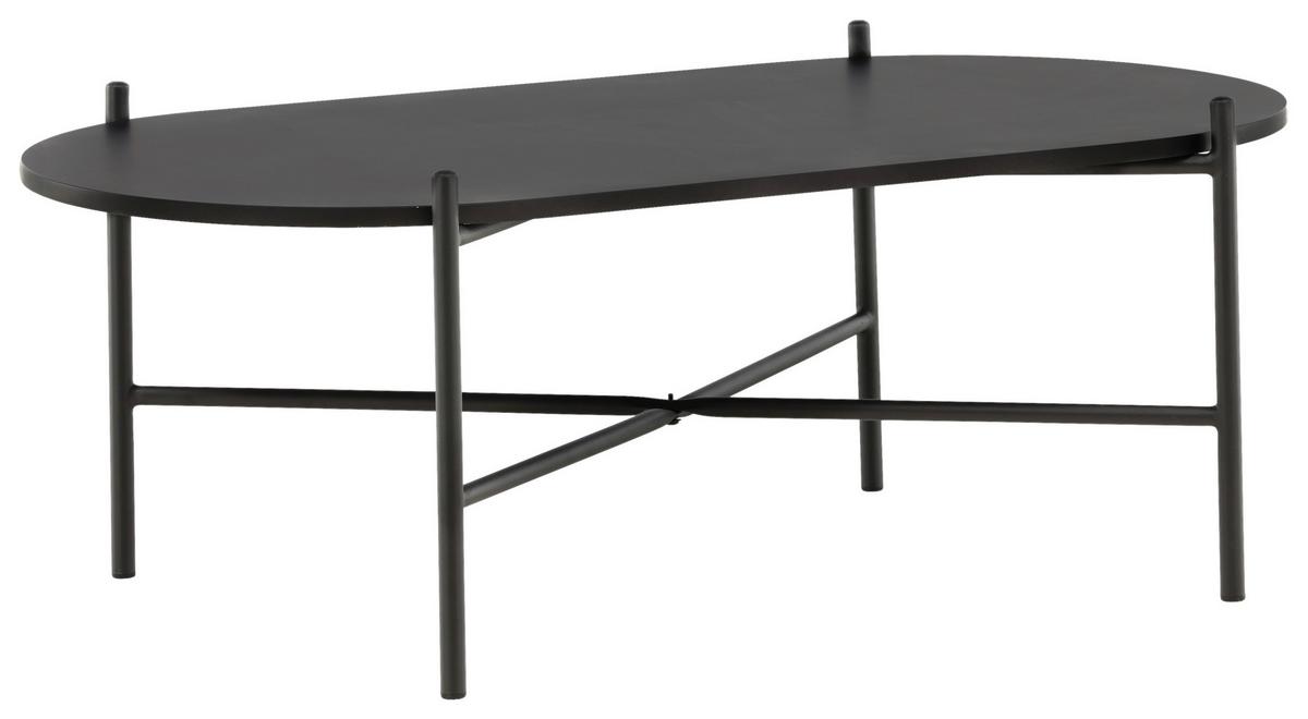 Couchtisch Pueblo - Schwarz, Design, Holzwerkstoff/Metall (120/60/45cm) - Livetastic