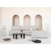 Ecksofa Lulu Taupe S: 338x184cm - Taupe/Schwarz, Design, Textil (338/184cm) - MID.YOU