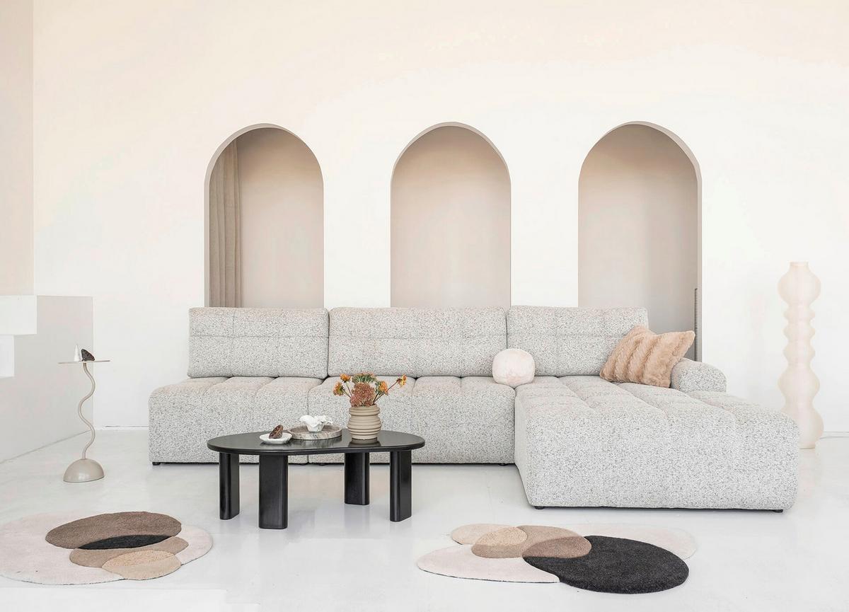 Ecksofa Lulu Taupe S: 338x184cm - Taupe/Schwarz, Design, Textil (338/184cm) - MID.YOU