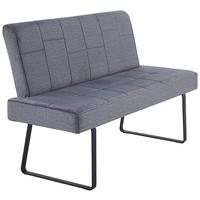 Sitzbank Tilos Mit Lehne Samt Dunkelgrau, B: 140 Cm - Dunkelgrau/Schwarz, KONVENTIONELL, Textil/Metall (140/88/62cm) - MID.YOU