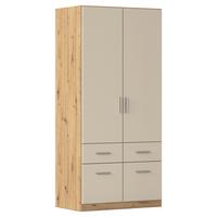 Kleiderschrank Celle Matt Champagner B: 91 cm - Champagner/Eiche Artisan, Trend, Holzwerkstoff (91/197/54cm)
