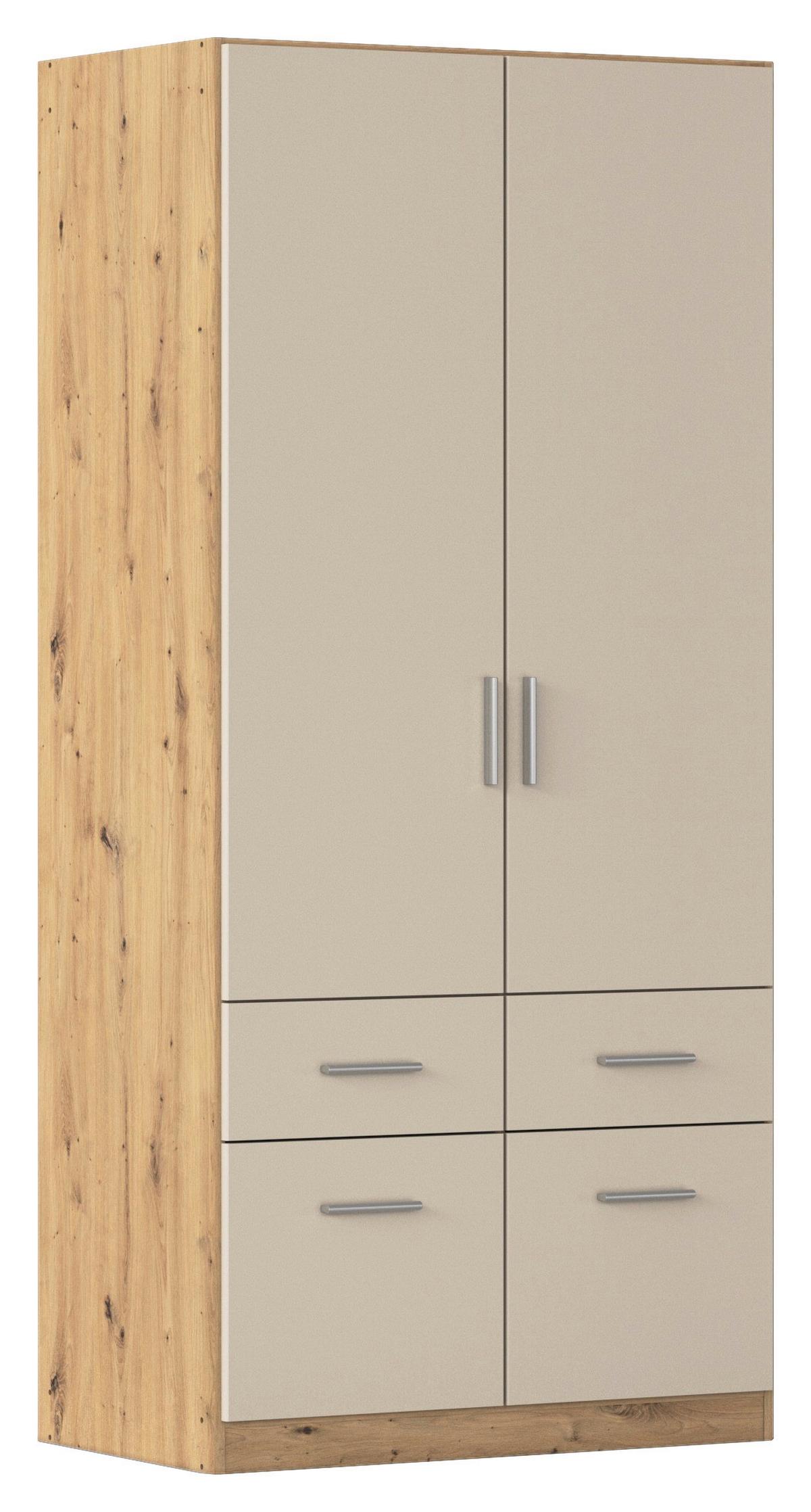 Kleiderschrank Celle Matt Champagner B: 91 cm - Champagner/Eiche Artisan, Trend, Holzwerkstoff (91/197/54cm)