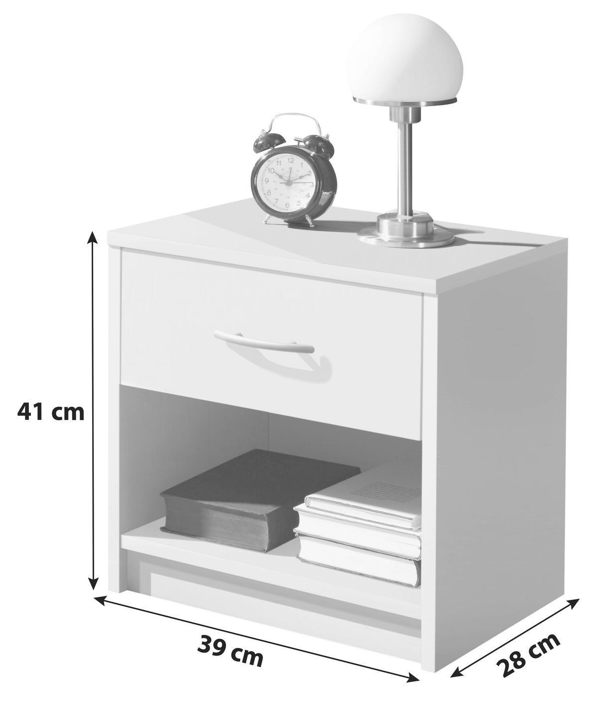 Nachtkästchen Nuss Dekor H: 41 Cm Base - Nussbaumfarben/Schwarz, Basics (39/41/28cm) - P & B