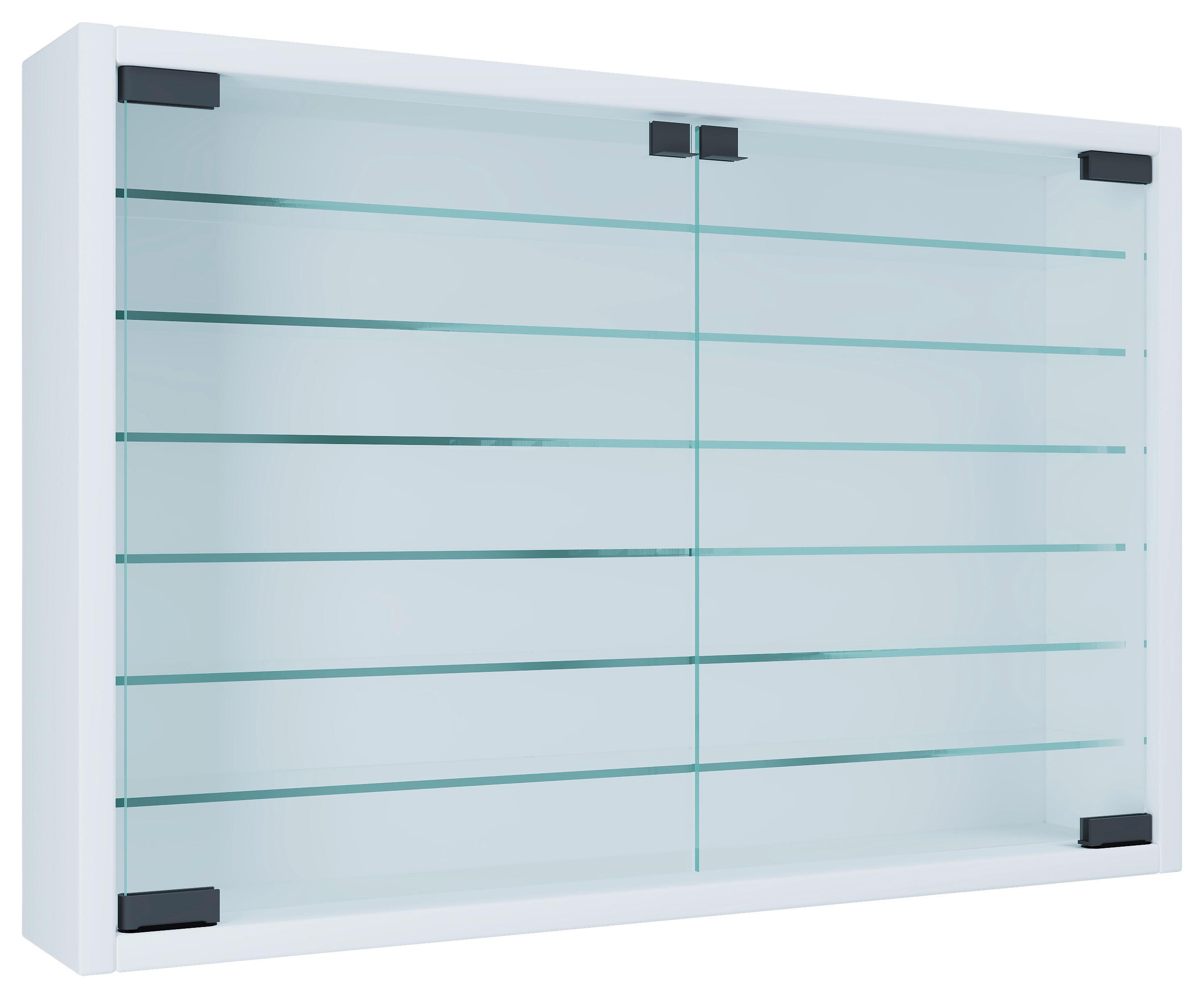 Hängevitrine Mandosa Xl B: 60 Cm Weiß Mit Glastüren - Weiß, MODERN, Glas/Holzwerkstoff (60/40/10cm) - MID.YOU