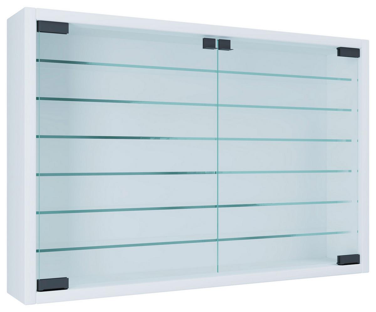 Hängevitrine Mandosa Xl B: 60 Cm Weiß Mit Glastüren - Weiß, MODERN, Glas/Holzwerkstoff (60/40/10cm) - MID.YOU