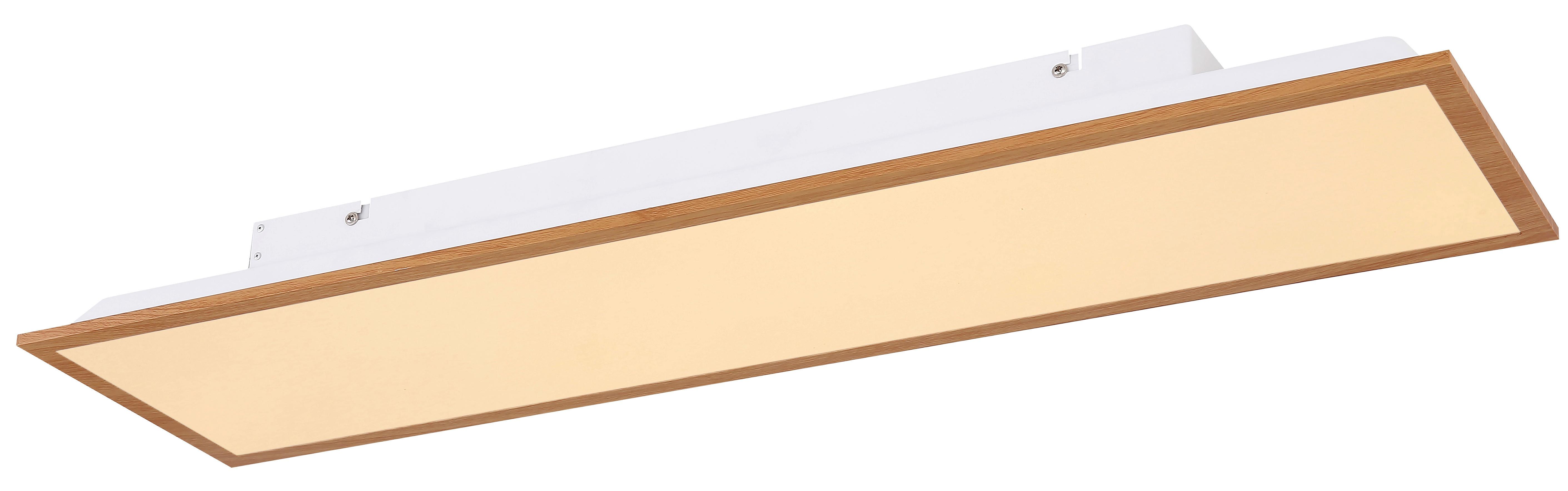 LED-Deckenleuchte Doro L: 80 cm - Opal/Braun, Basics, Kunststoff/Metall (80/20/6,5cm)