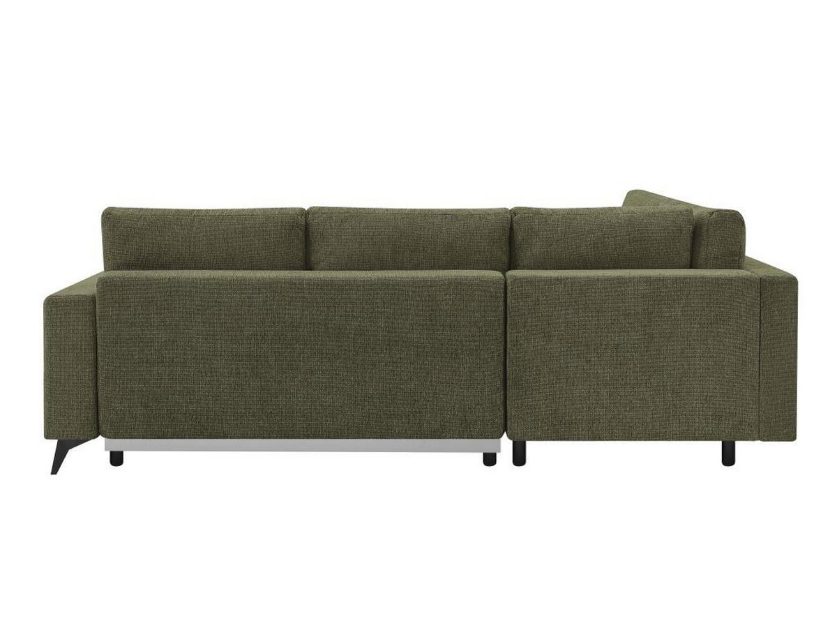 Rohová sedačka TEXAS, levá, zelená - černá/zelená, Konvenční, dřevo (203/259cm) - Based