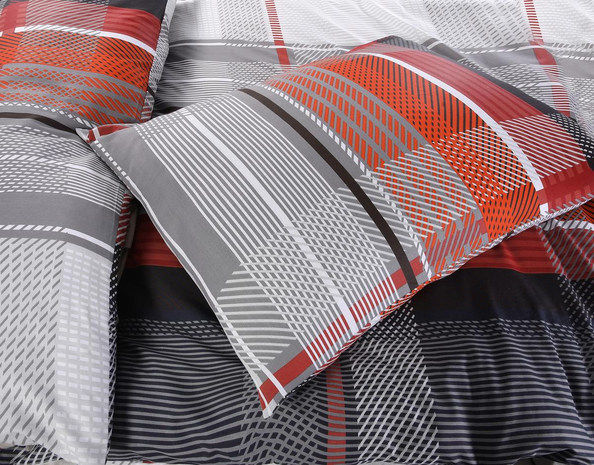 Ágyneműhuzat-garnitúra Ramona - világosszürke/sötétvörös, Modern, textil - Luca Bessoni