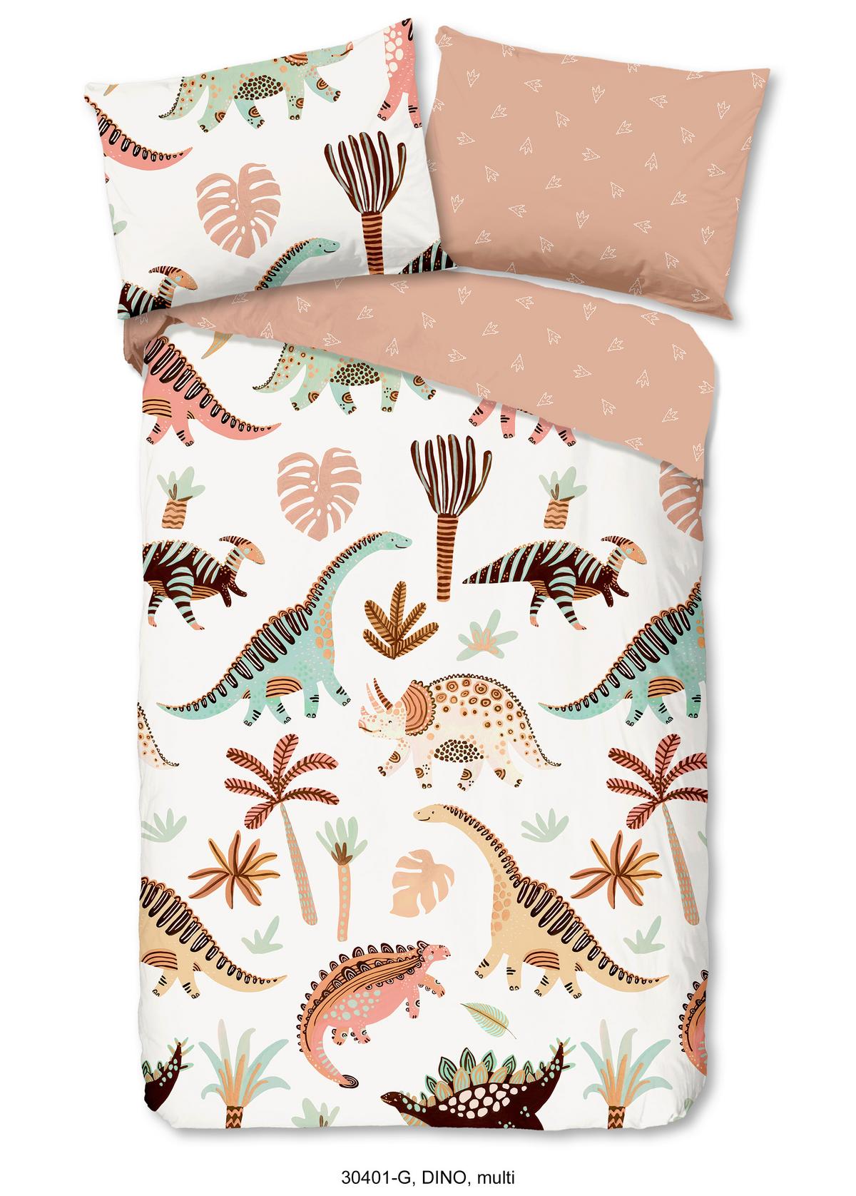 Kinderbettwäsche Dino Multicolor 140x200 cm - Multicolor, Trend, Textil (140/200cm)